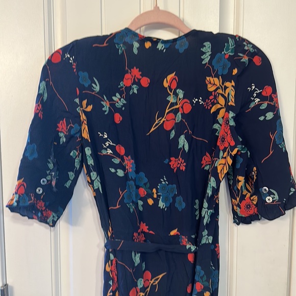 Sea New York Mari Wrap Dress Navy Floral Maxi Wrap Dress Size 0 - Picture 10 of 13